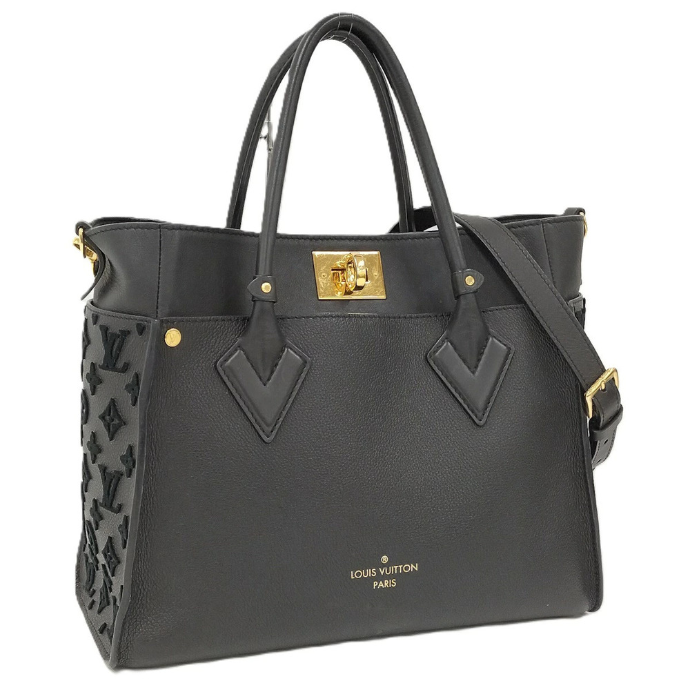 Louis Vuitton On My Side Tote Bag Monogram Tuffetage Noir Black